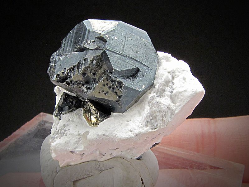 Bornite black coating on a Pyrite crystal, Milpillas Mine, Cuitata, Municipio de Cananea