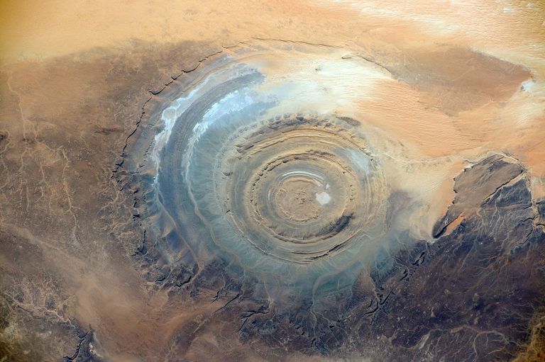 Explore the eye of the Sahara at the west coast known as the Richat Structure