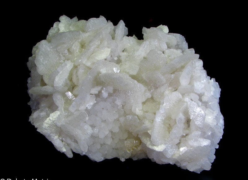 Dolomite - Large specimen with thick tabular white, glossy crystals to 2cm. . This and many more mineral specimens are available for sale at Dakota Matrix Minerals.