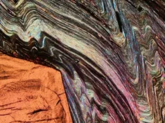 Petrologia Metamórfica Microdobras em uma rocha metamórfica; filito dos Alpes orientais da Itália
