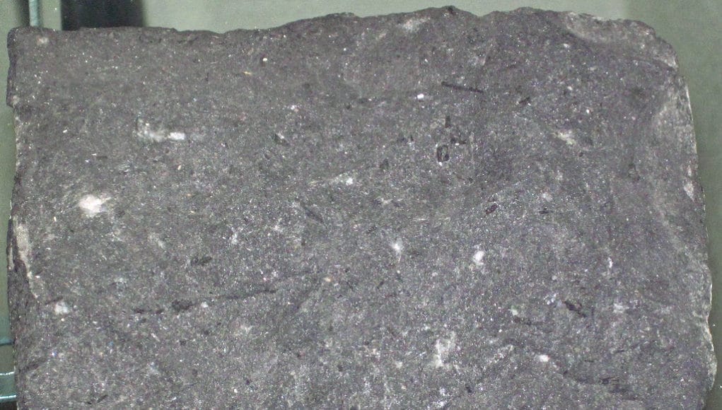 Camptonite lamprophyre (Mesozoic, 100-200 Ma; Campton Falls, Grafton County