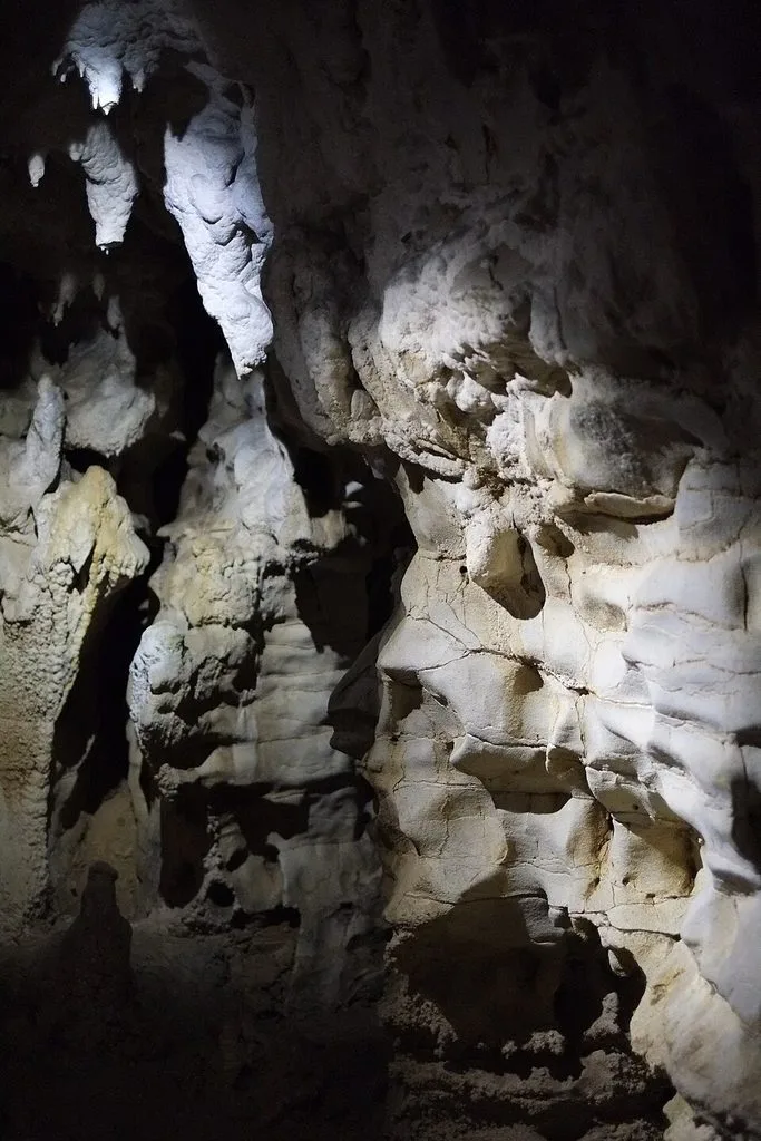 Limestone walls inside Waitomo Glowworm Cave in New Zealand