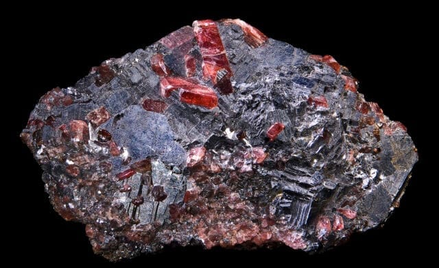 Rhodonite gemstone on galena - Australia