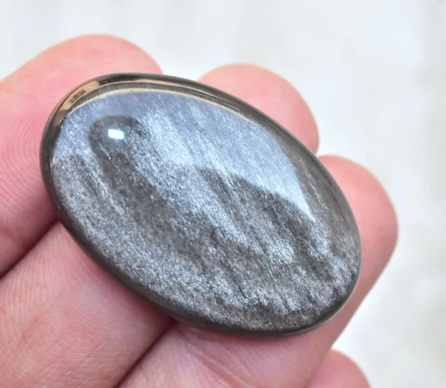 Obsidiana plateada brillante