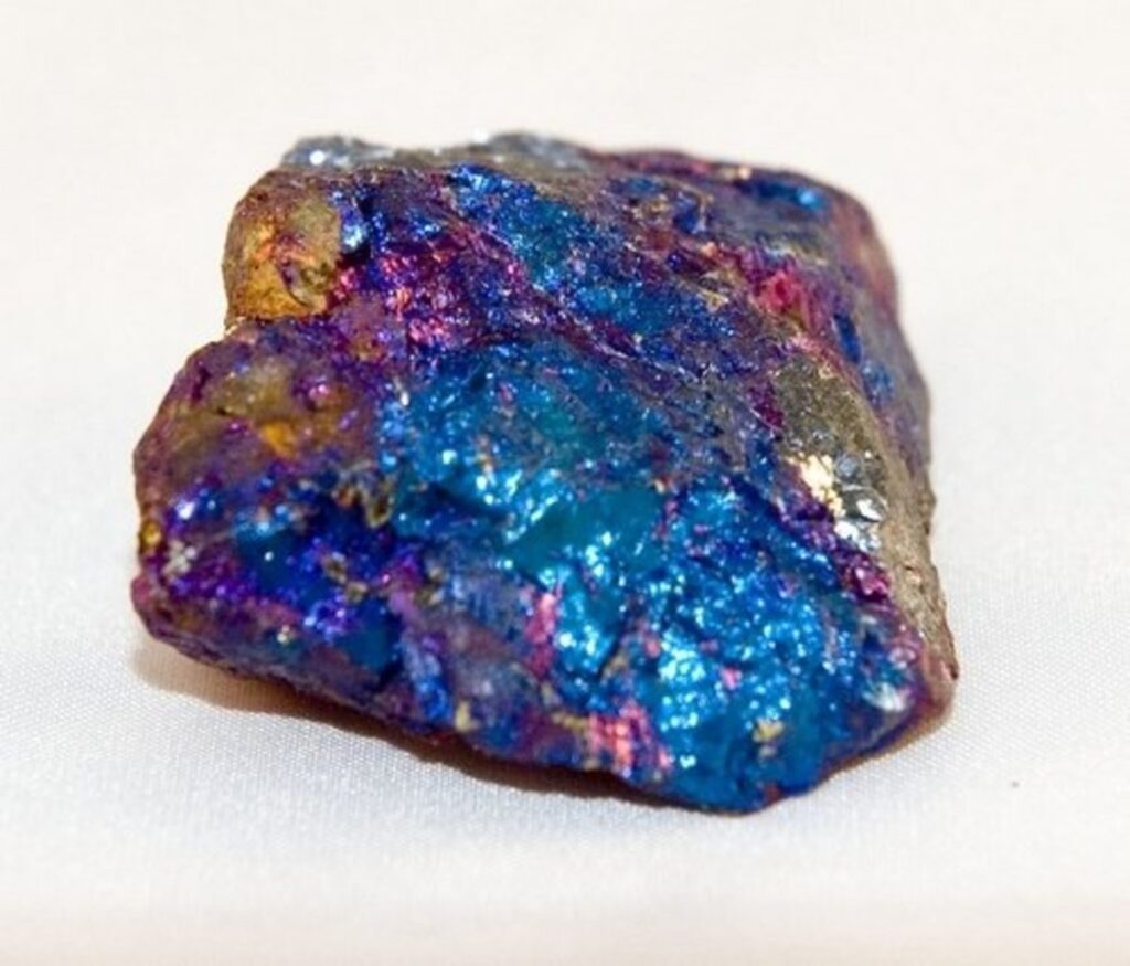 Peacock ore, also known as bornite